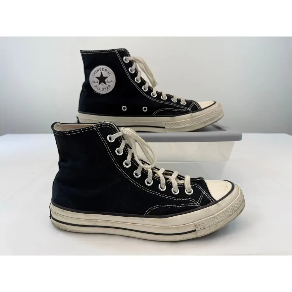 Converse Chuck Taylor All Star High Top Black Sneakers Mens 8.5 Womens 10.5